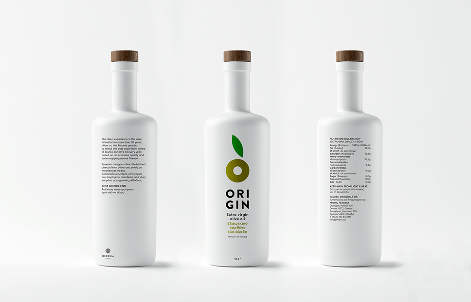 纯白极简的希腊Origin橄榄油包装包装设计欣赏