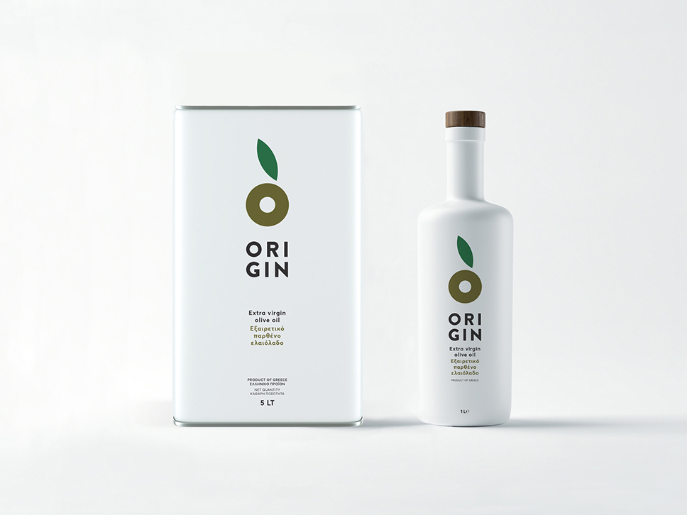 纯白极简的希腊Origin橄榄油包装包装设计欣赏