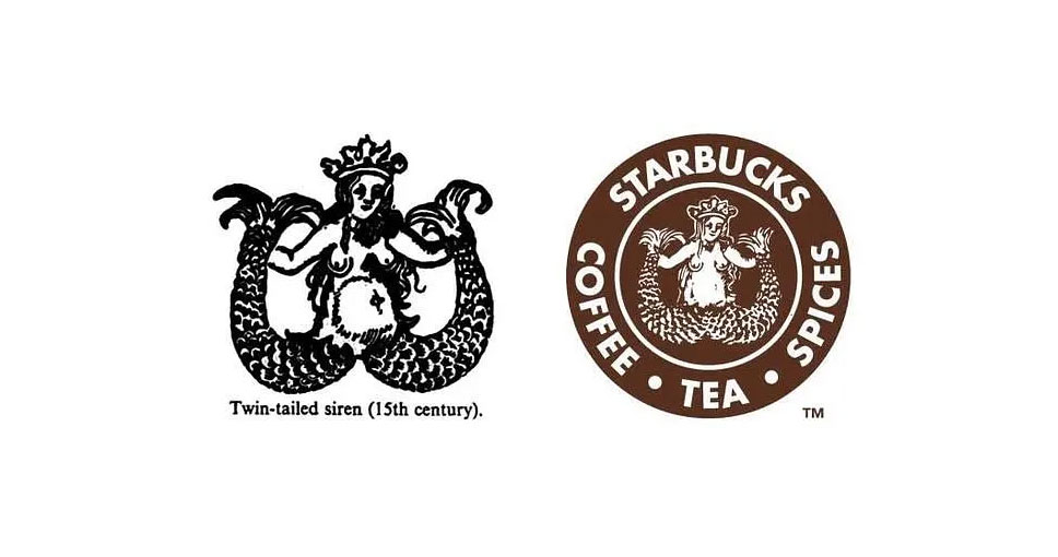 星巴克Logo,双尾美人鱼, 星巴克标志logo,塞壬女妖
