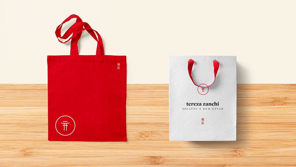 指压中心品牌VI, Tereza Zanchi,保健品包装设计,指压中心logo&VI设计,保健中心环保手提袋设计